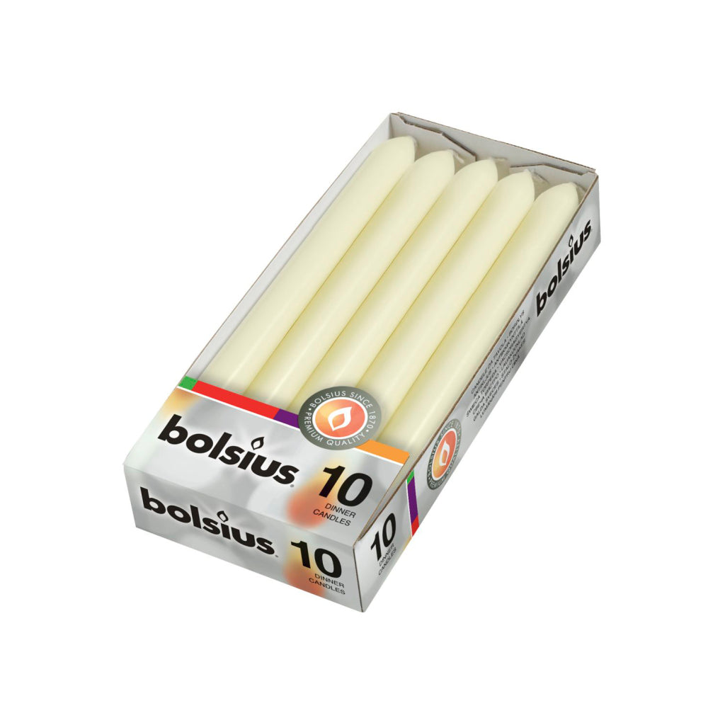 Bolsius Bougies de dîner Bolsius 2x23 cm 10 pièces ivoire