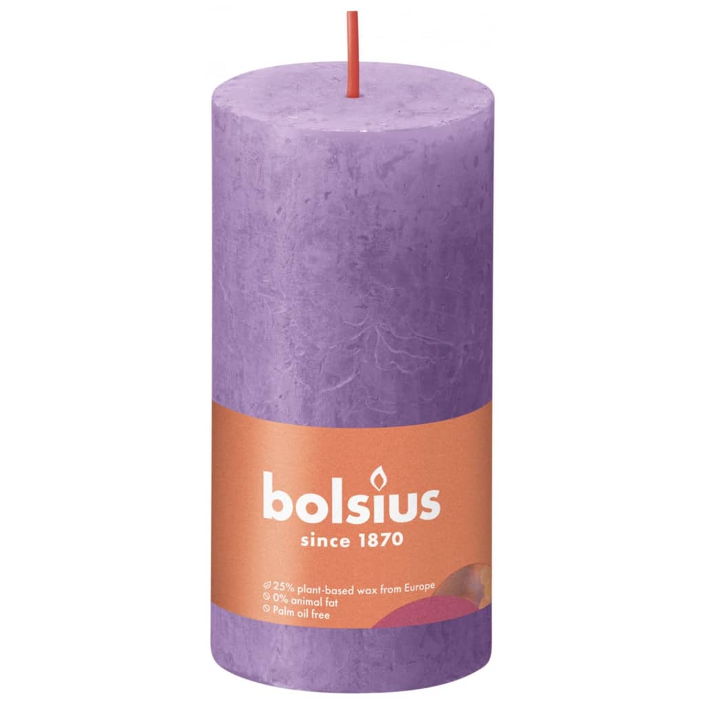 Bolsius Bougies pilier Bolsius Shine 8 pcs rustique 100x50 mm violet vif