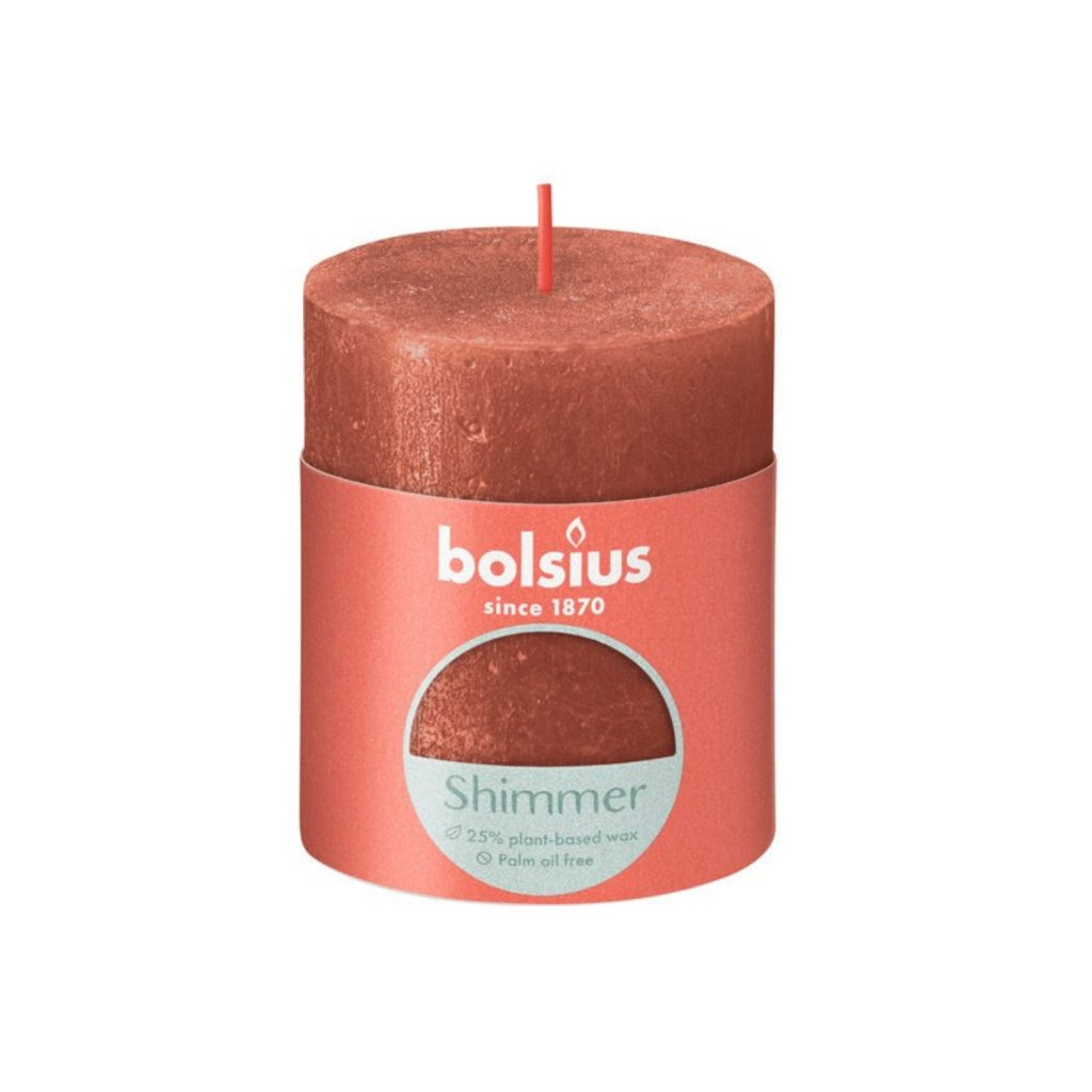 Bougie pilier rustique Bolsius 8x6,8 cm ambre chatoyant