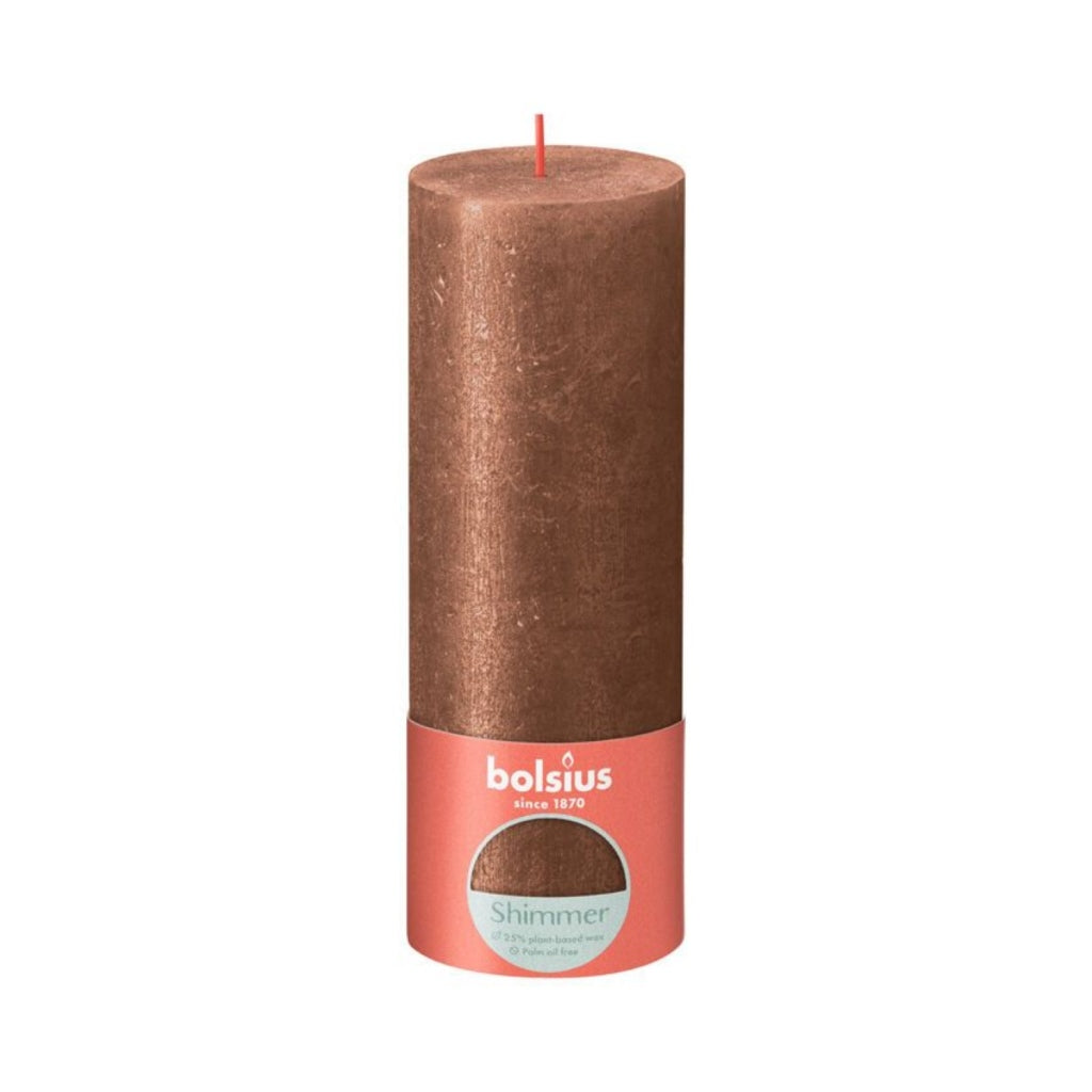 Bougie pilier rustique Bolsius 19x6,8 cm cuivre chatoyant