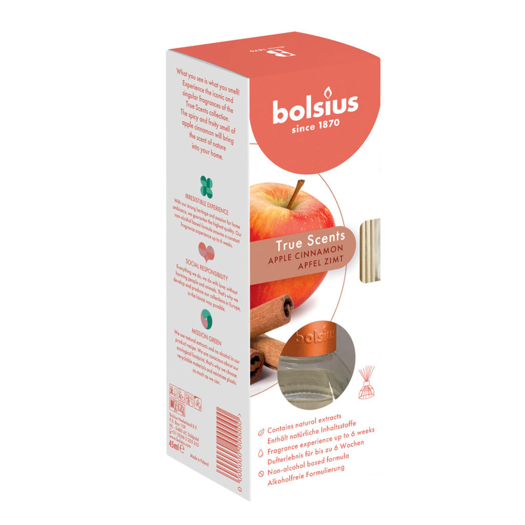 Bolsius bolsius diffuseur d'arôme pomme cannelle 45 ml vrais parfums