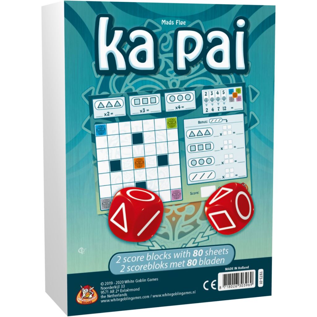 Jeux de gobelins blancs ka pai scorepad