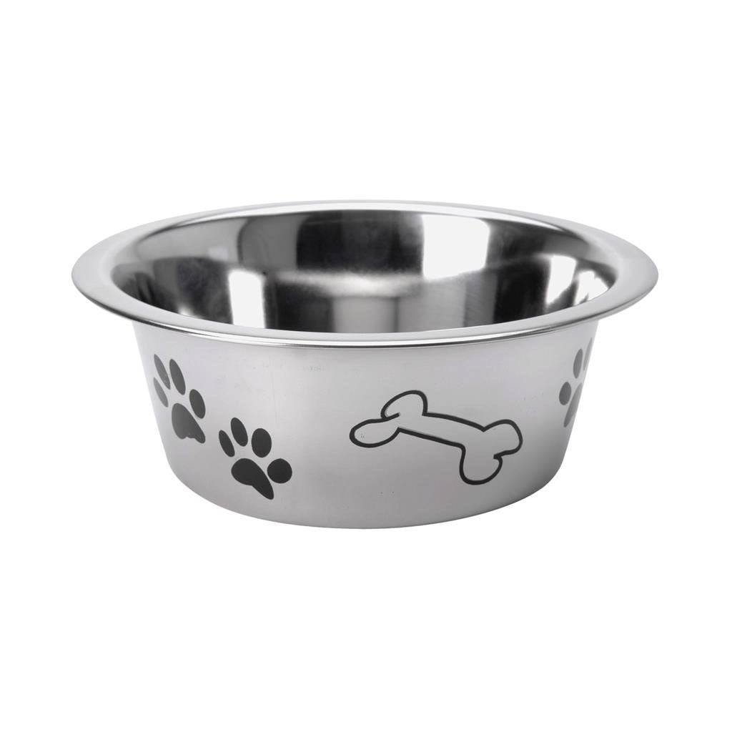Bol de nourriture pour chien Basic avec impression 16 cm en acier inoxydable