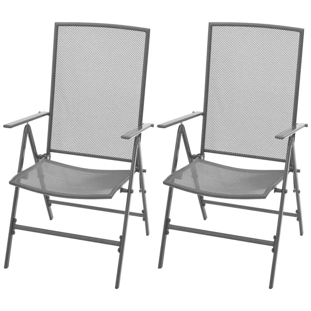 Vidaxl tuinstoelen stapelbaar 2 st staal grijs
