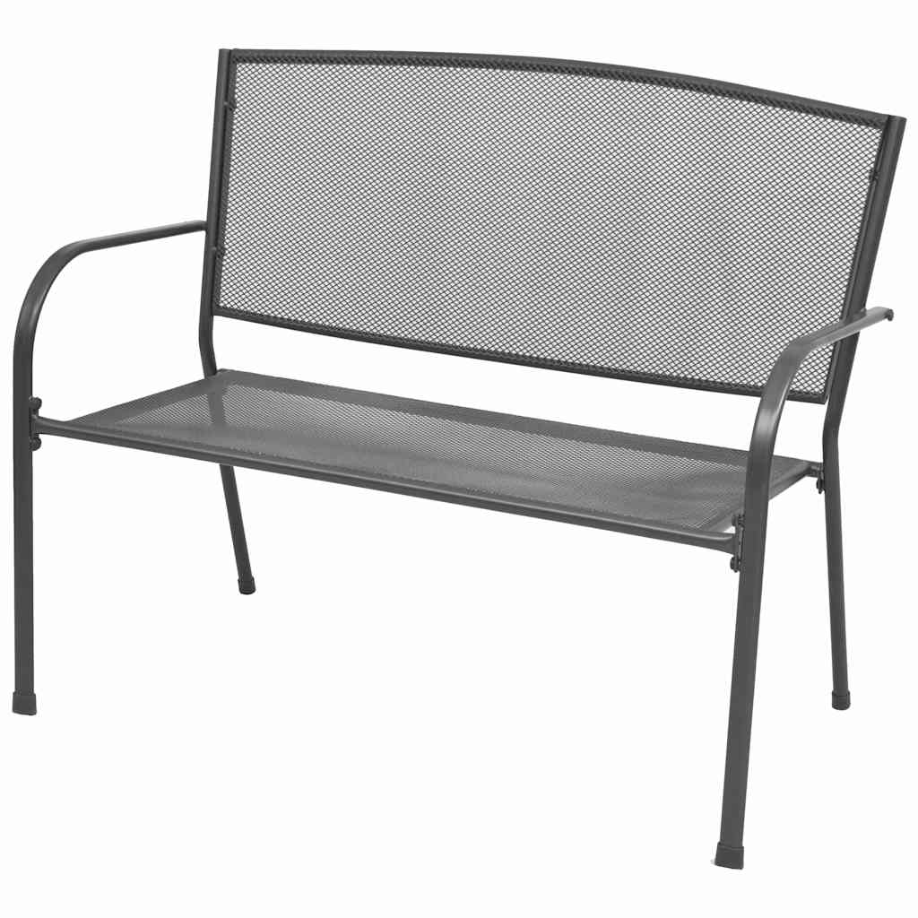Vidaxl tuinbank 108 cm staal en mesh antraciet