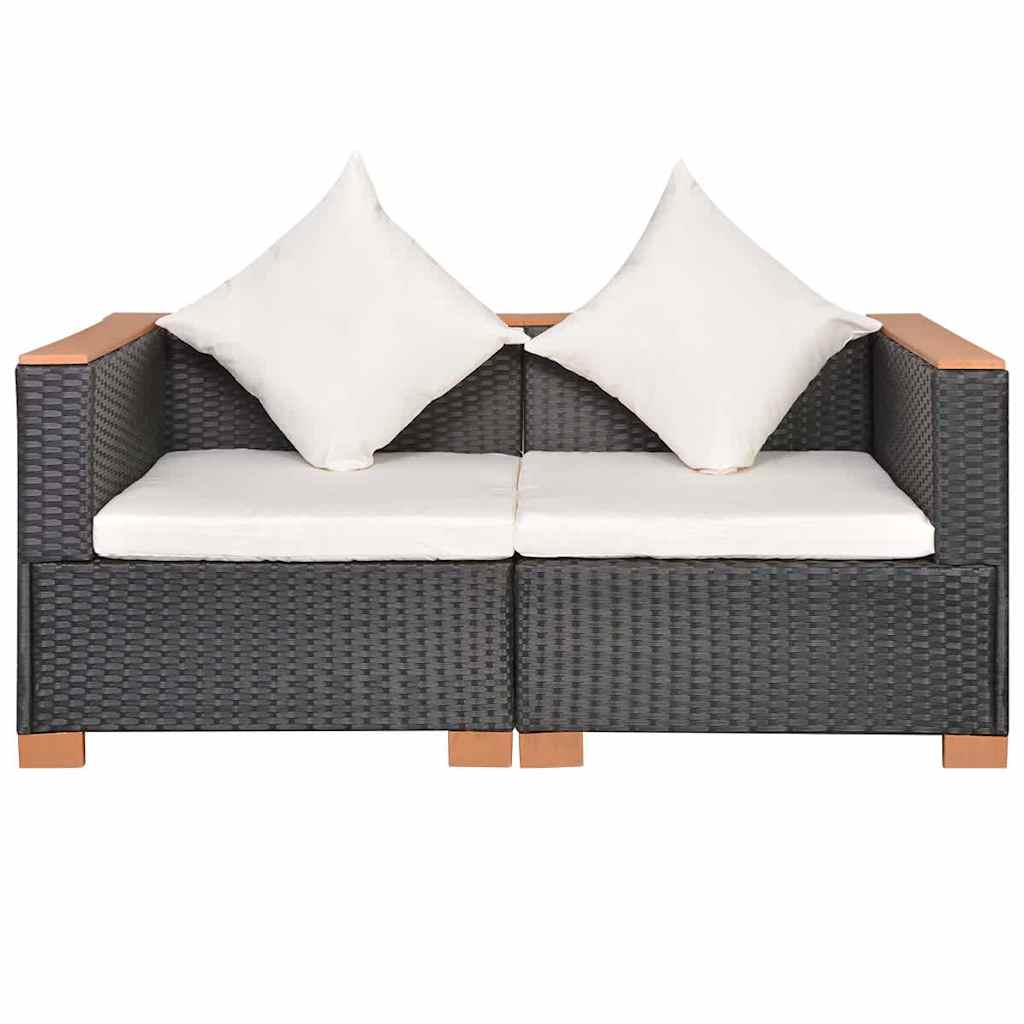 Vidaxl tuinbank poly rattan zwart