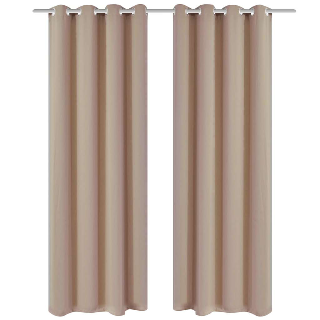 Rideaux vidaxl avec anneaux métalliques occluls 135x175 crème 2 pcs