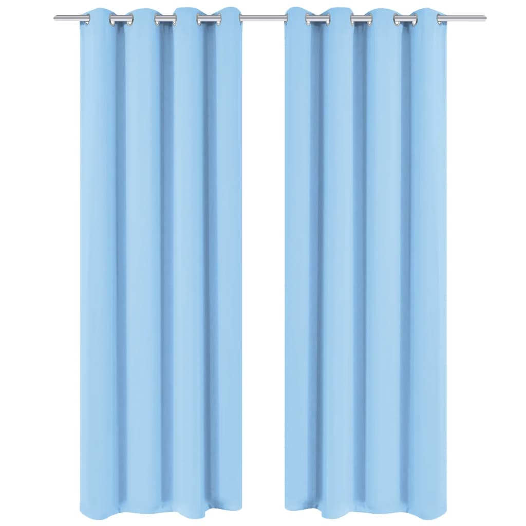 VidaXL rideau avec anneaux métalliques occultant 270x245 turquoise