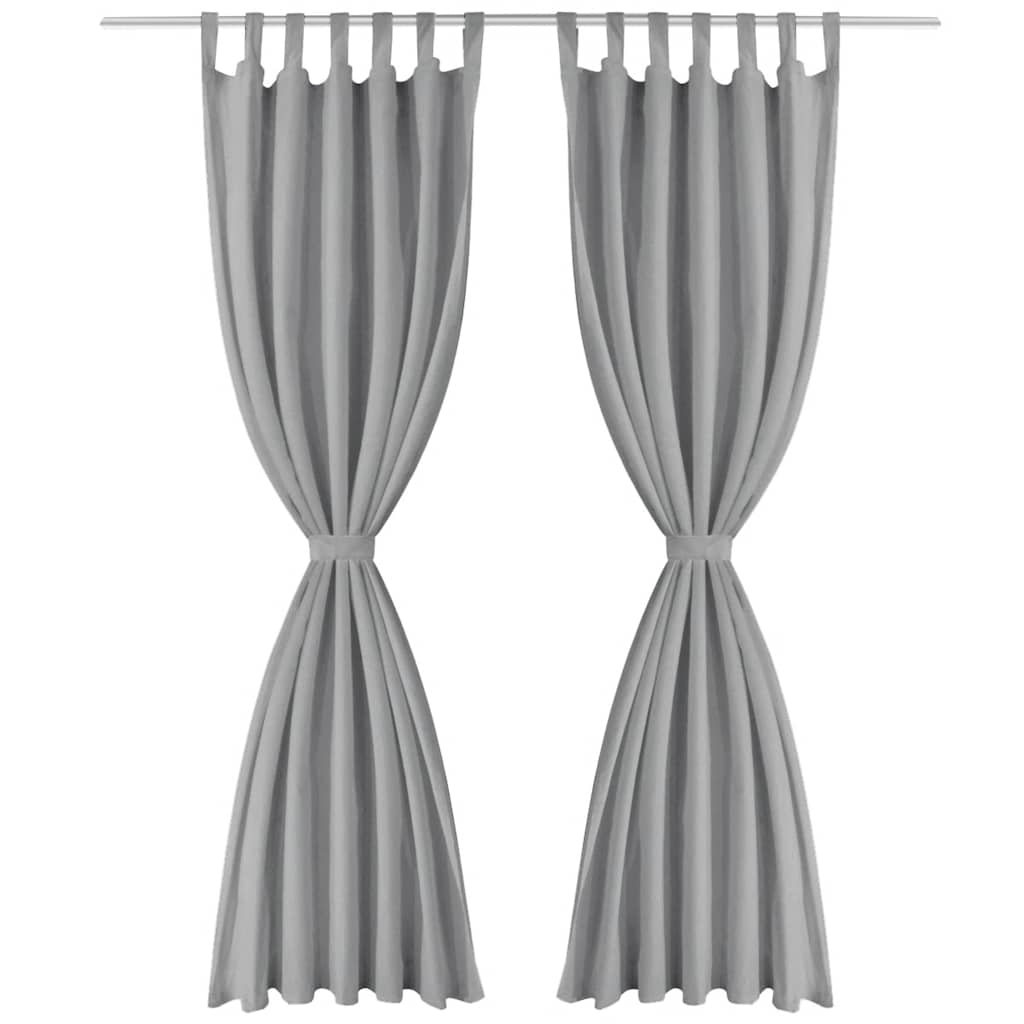 Vidaxl Micro-satin rideaux avec boucles 140x175 cm gris 2 pcs