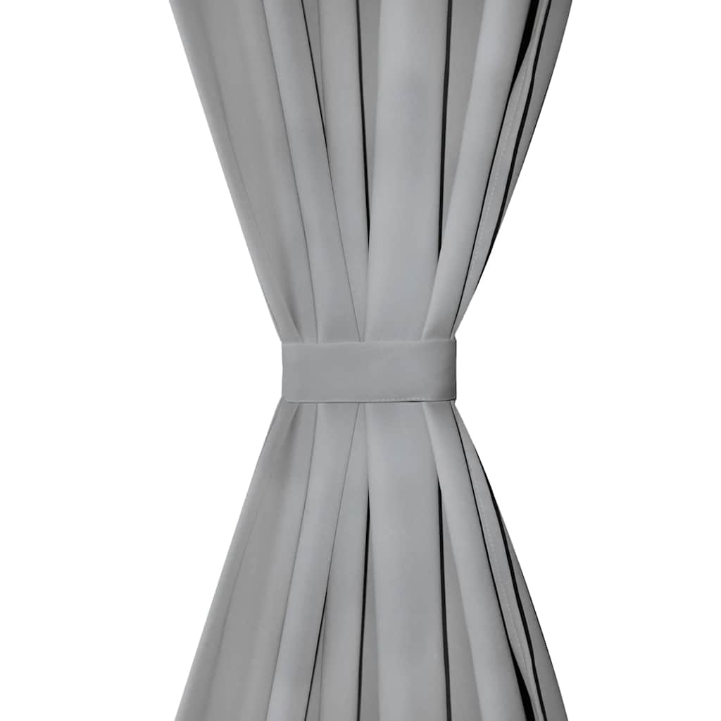 Vidaxl Micro-satin rideaux avec boucles 140x175 cm gris 2 pcs