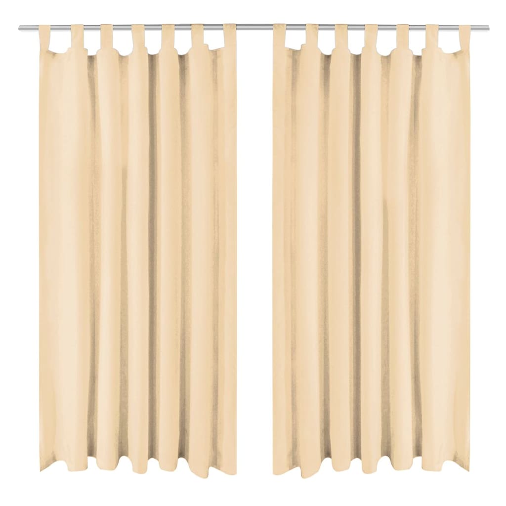 Vidaxl Micro-satin rideaux avec boucles 140x175 cm beige 2 pcs