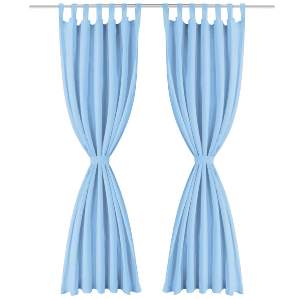 Vidaxl Micro-satin Rideaux avec boucles 140x175 cm turquoise 2 sts