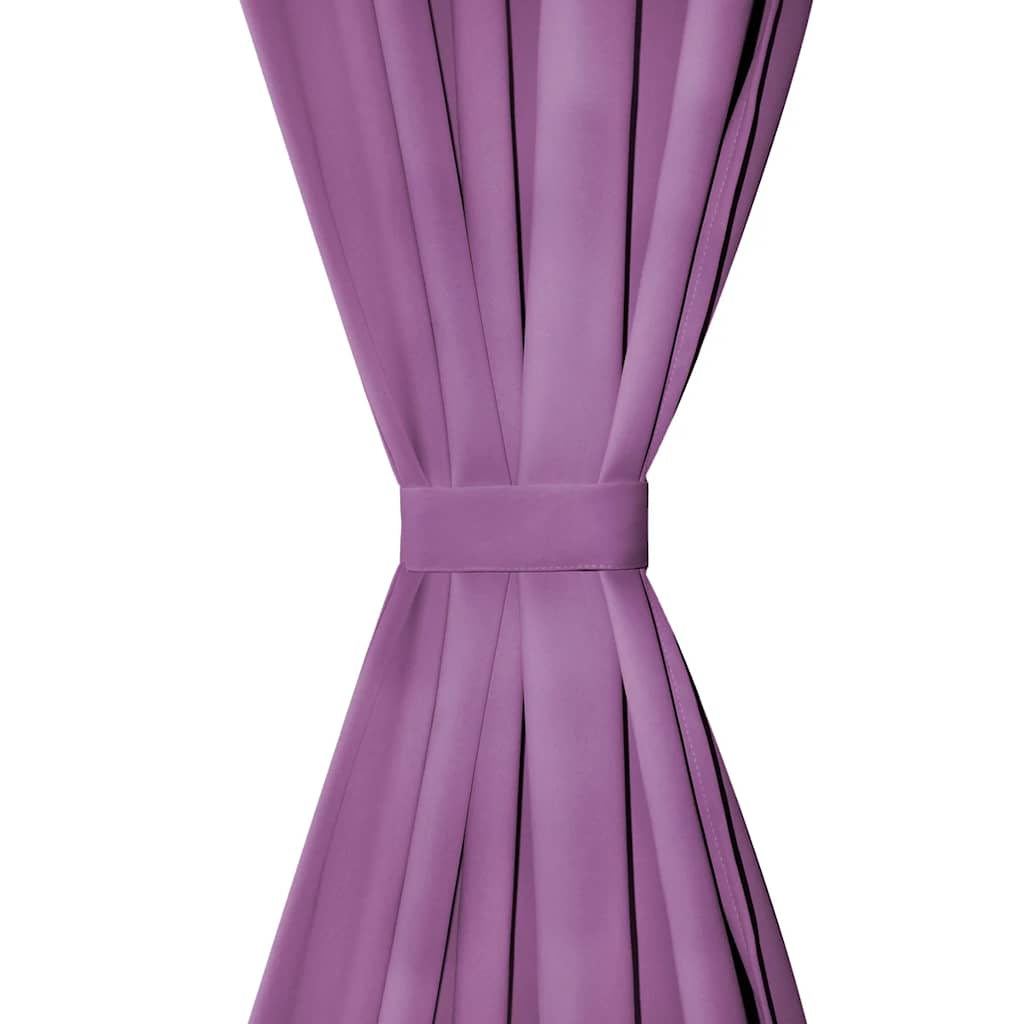 Vidaxl Micro-satin rideaux avec boucles 140x245 cm Lila 2 Sts
