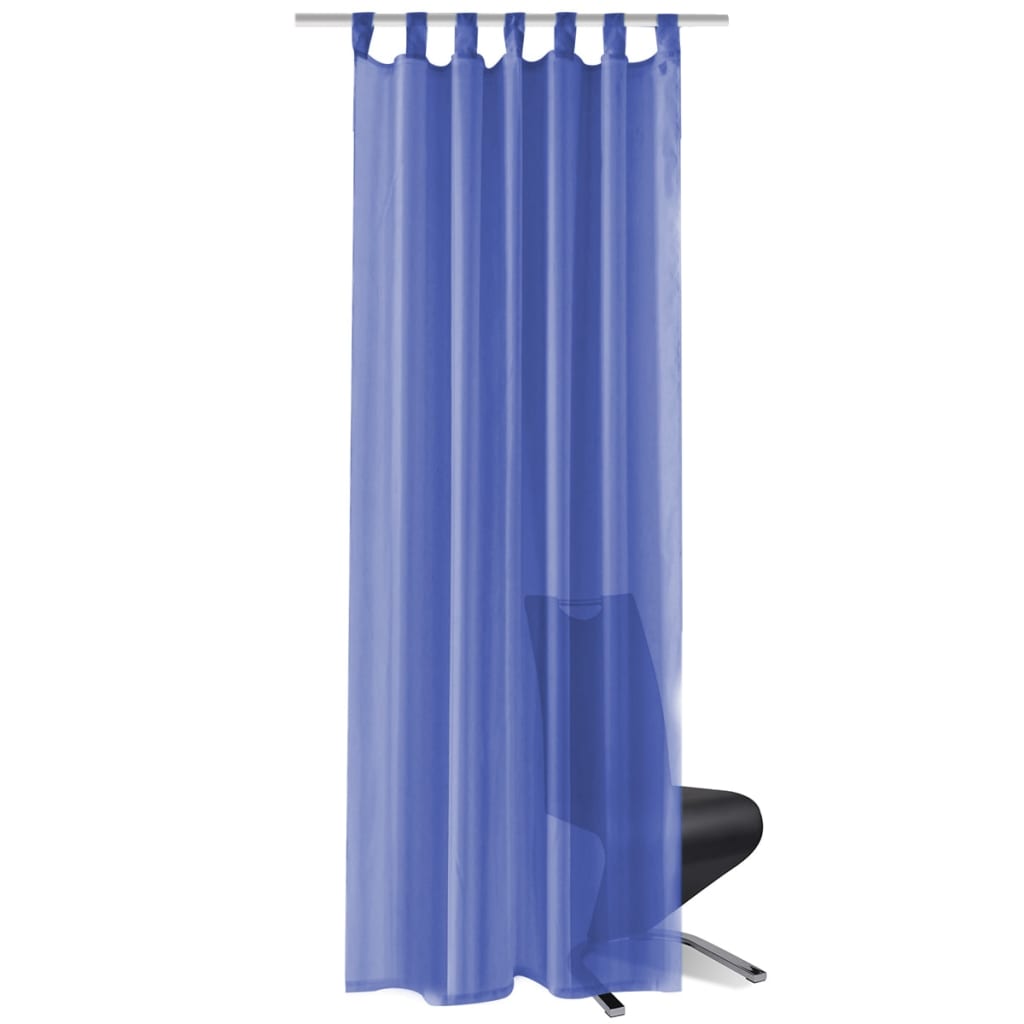 Vidaxl rideaux voile 140x225 cm King Blue 2 PCS
