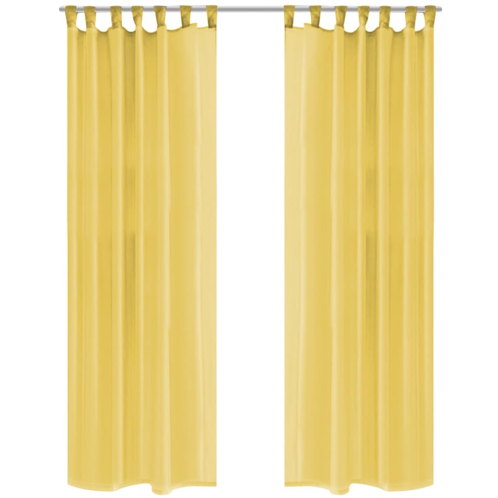 Vidaxl rideaux voile 140x175 cm jaune 2 sts