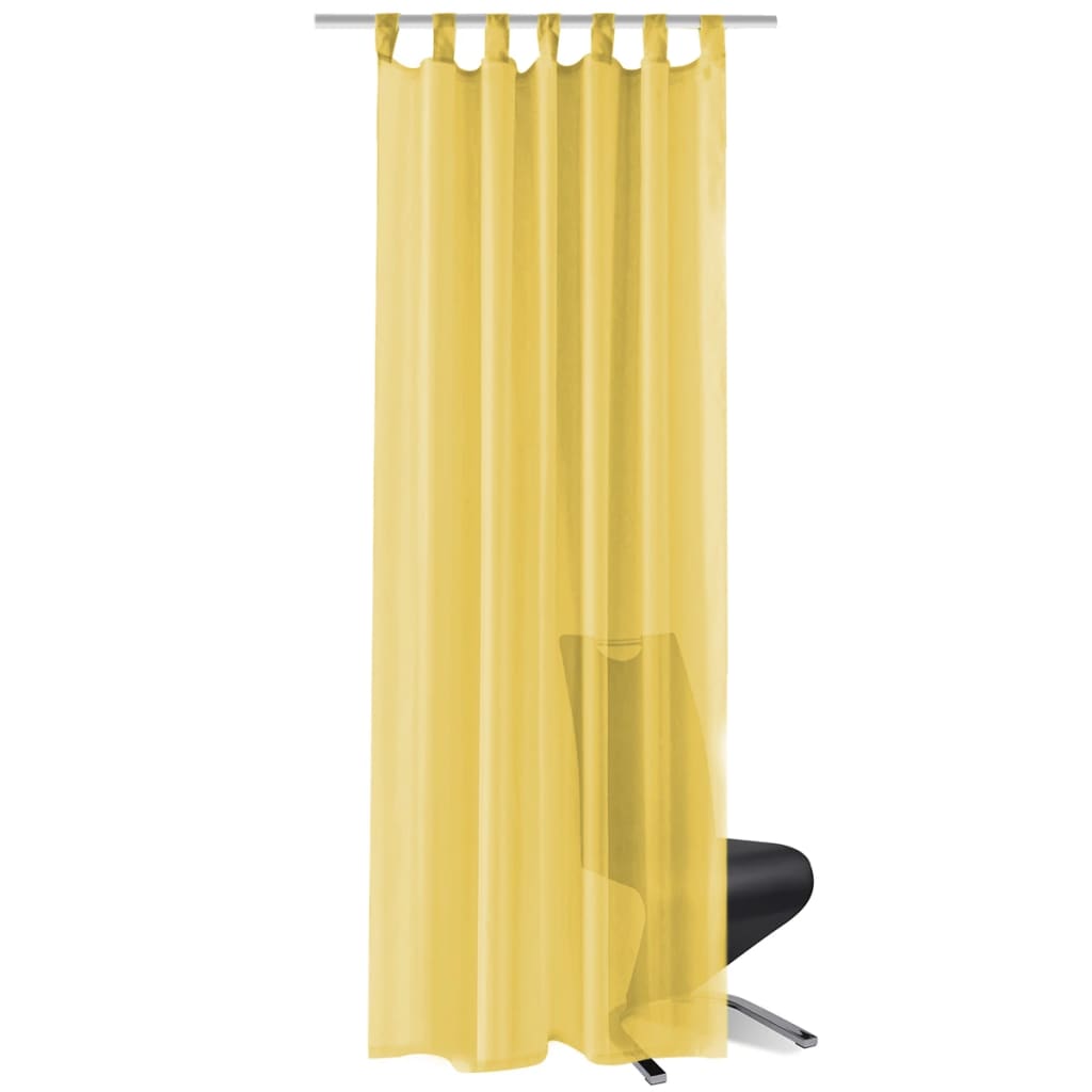 Vidaxl rideaux voile 140x245 cm jaune 2 sts