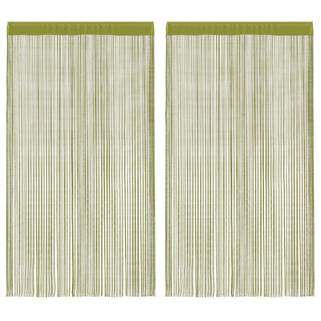 Rideaux de fil vidaxl 100x250 cm verts 2 pcs