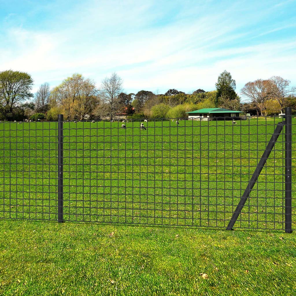 Vidaxl Euro Fence 10x0,8 m Gris en acier