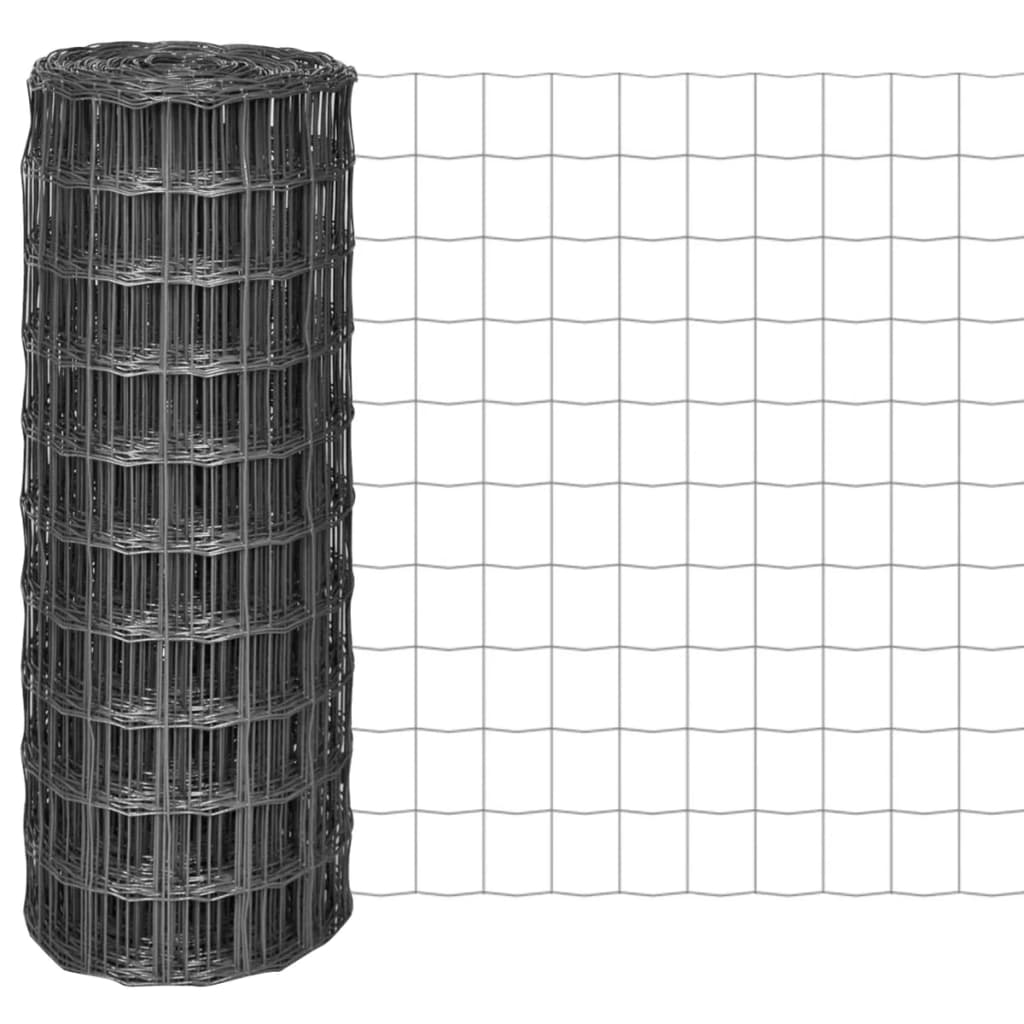 Vidaxl euro hek 25x1 m en acier gris