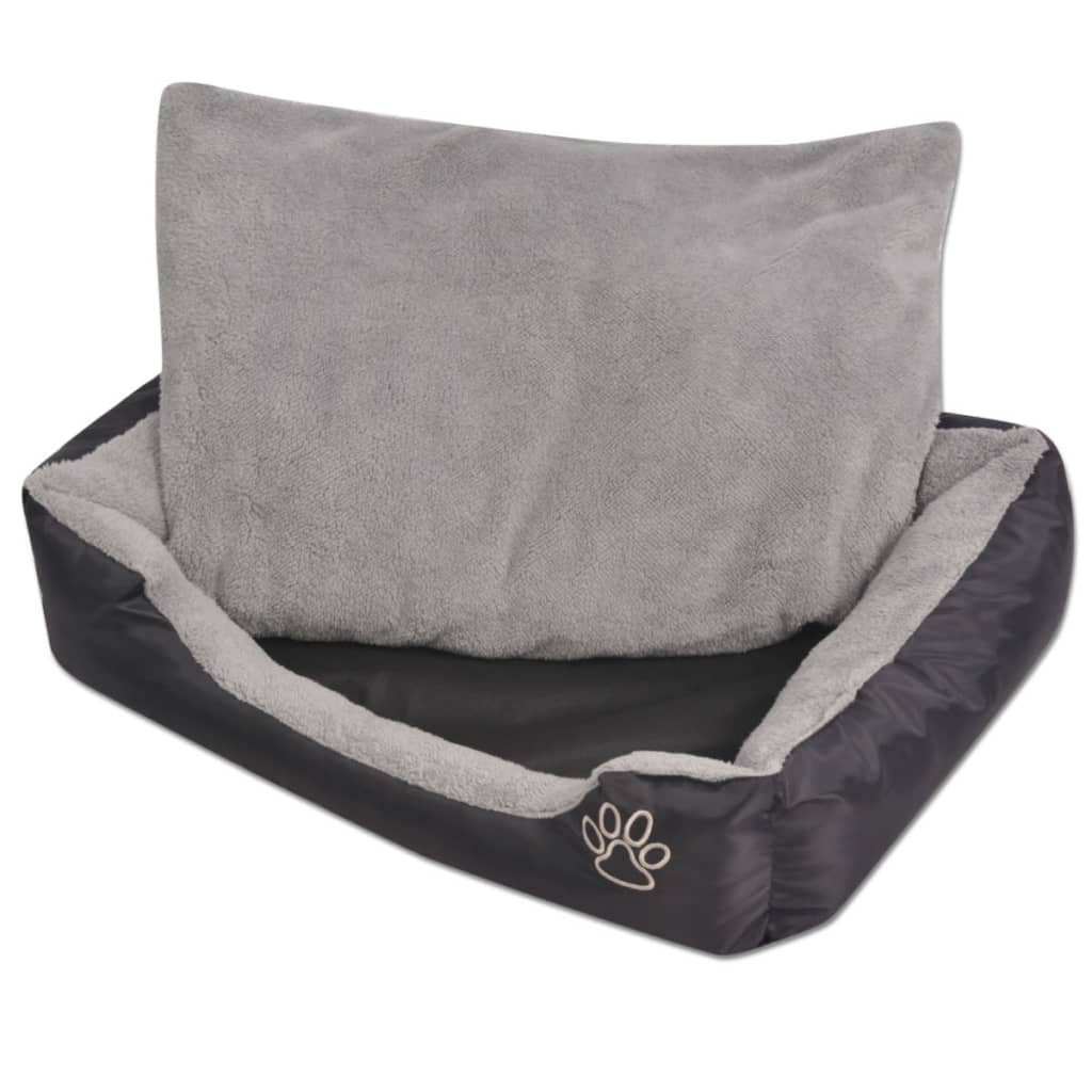 Lit de chien vidaxl avec oreiller rembourré taille s noir