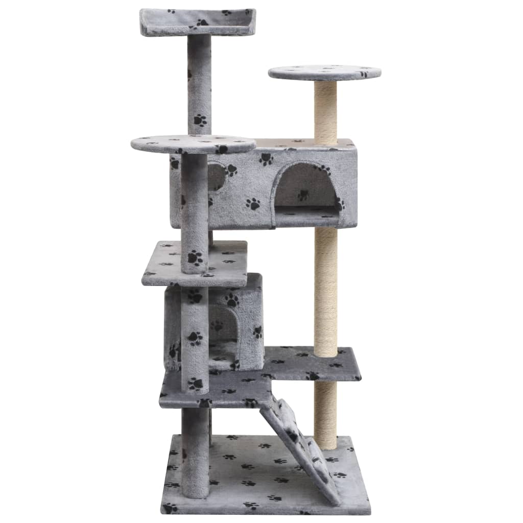 Vidaxl Cat Scratch Post avec Sisal Scratch Posts 125 cm Pootprints Gray