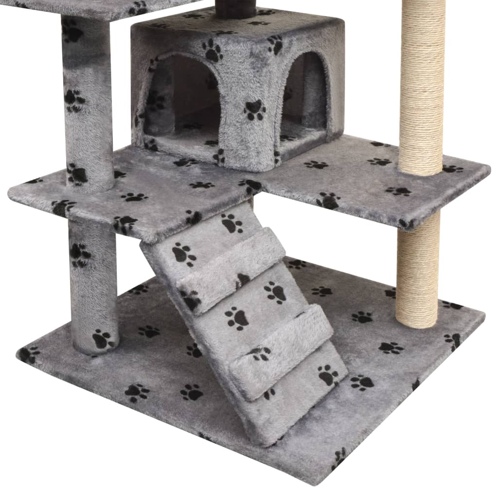 Vidaxl Cat Scratch Post avec Sisal Scratch Posts 125 cm Pootprints Gray