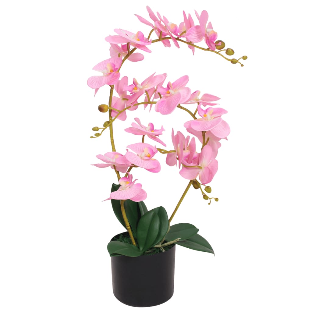 Vidaxl Orchidée de la plante artificielle avec pot 65 cm rose