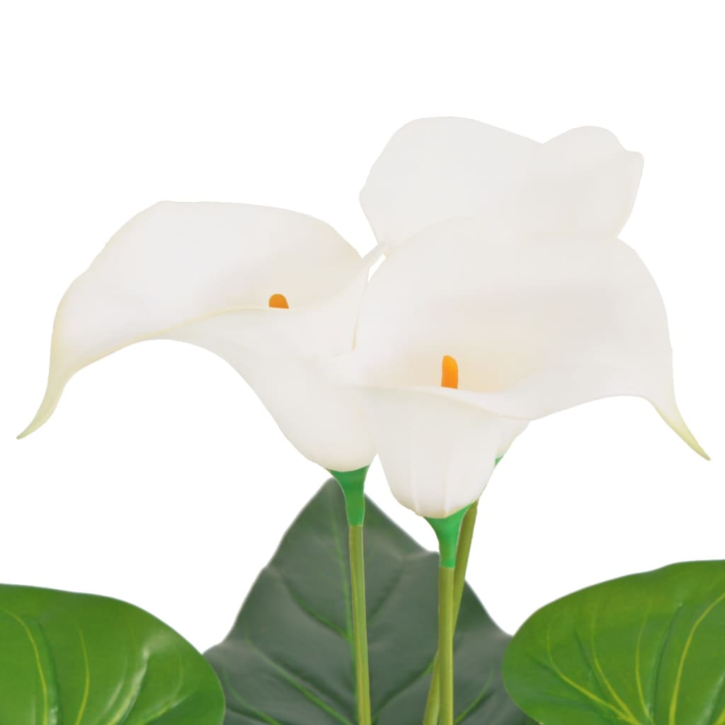 Vidaxl Art Calla Lelie Plant avec du pot 45 cm blanc