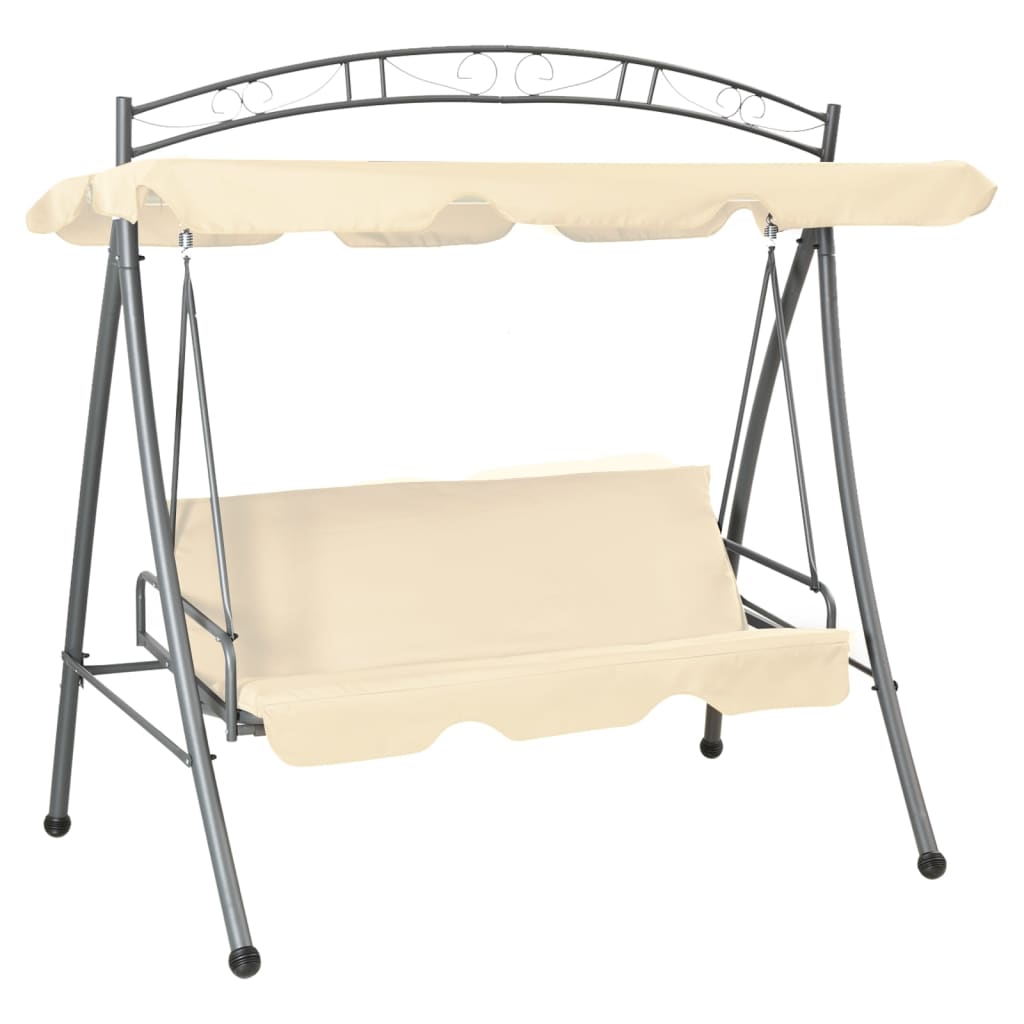 Banc de swing vidaxl pour buiten avec sable convertible luifel blanc