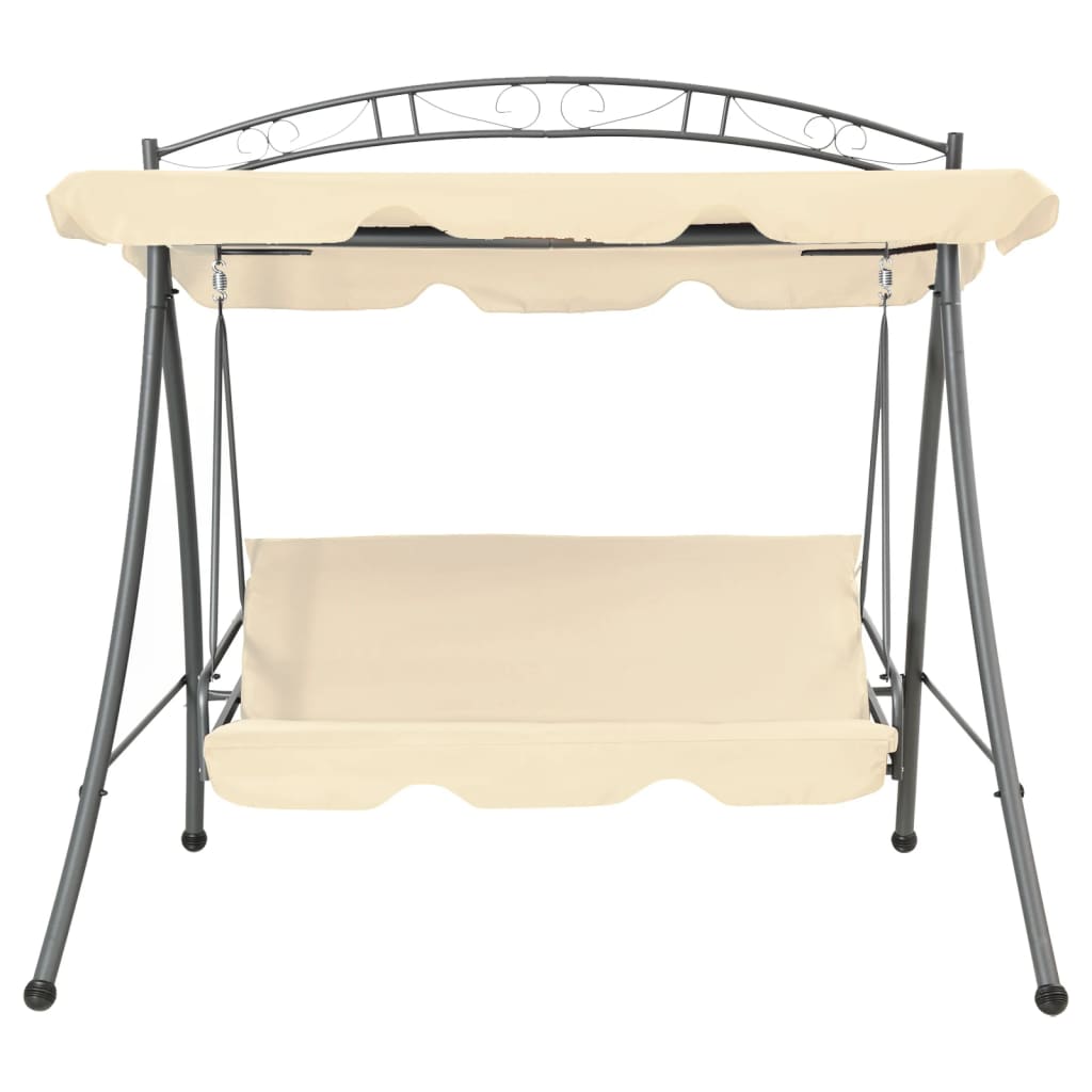 Banc de swing vidaxl pour buiten avec sable convertible luifel blanc