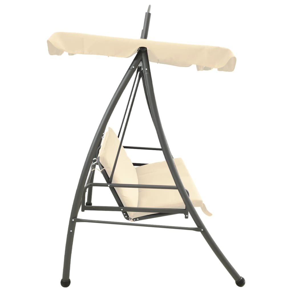 Banc de swing vidaxl pour buiten avec sable convertible luifel blanc