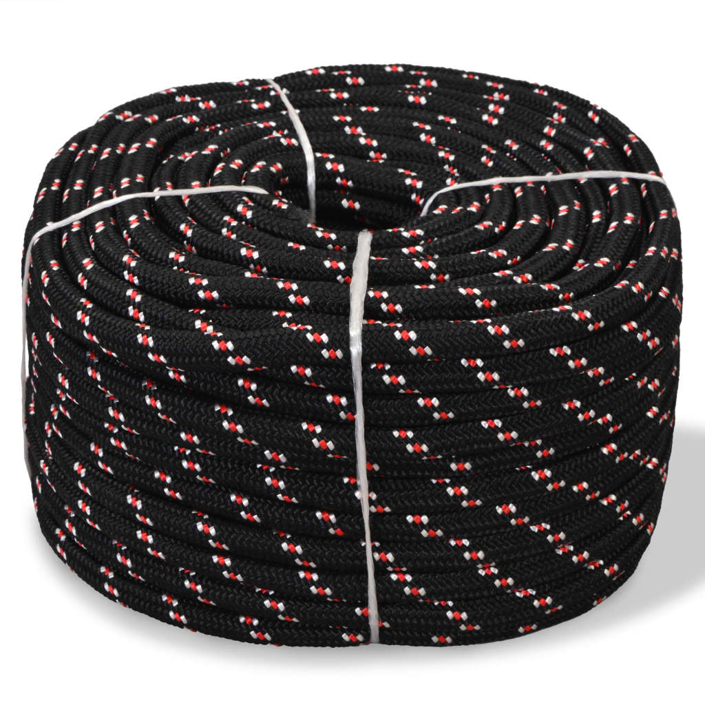 VidaXL corde de bateau 14 mm 50 m polypropylène noir