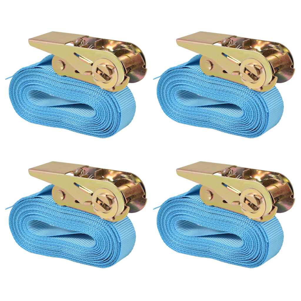 Sangles de tension VidaXL 0,8 tonnes 6mx25mm bleu 4 pcs