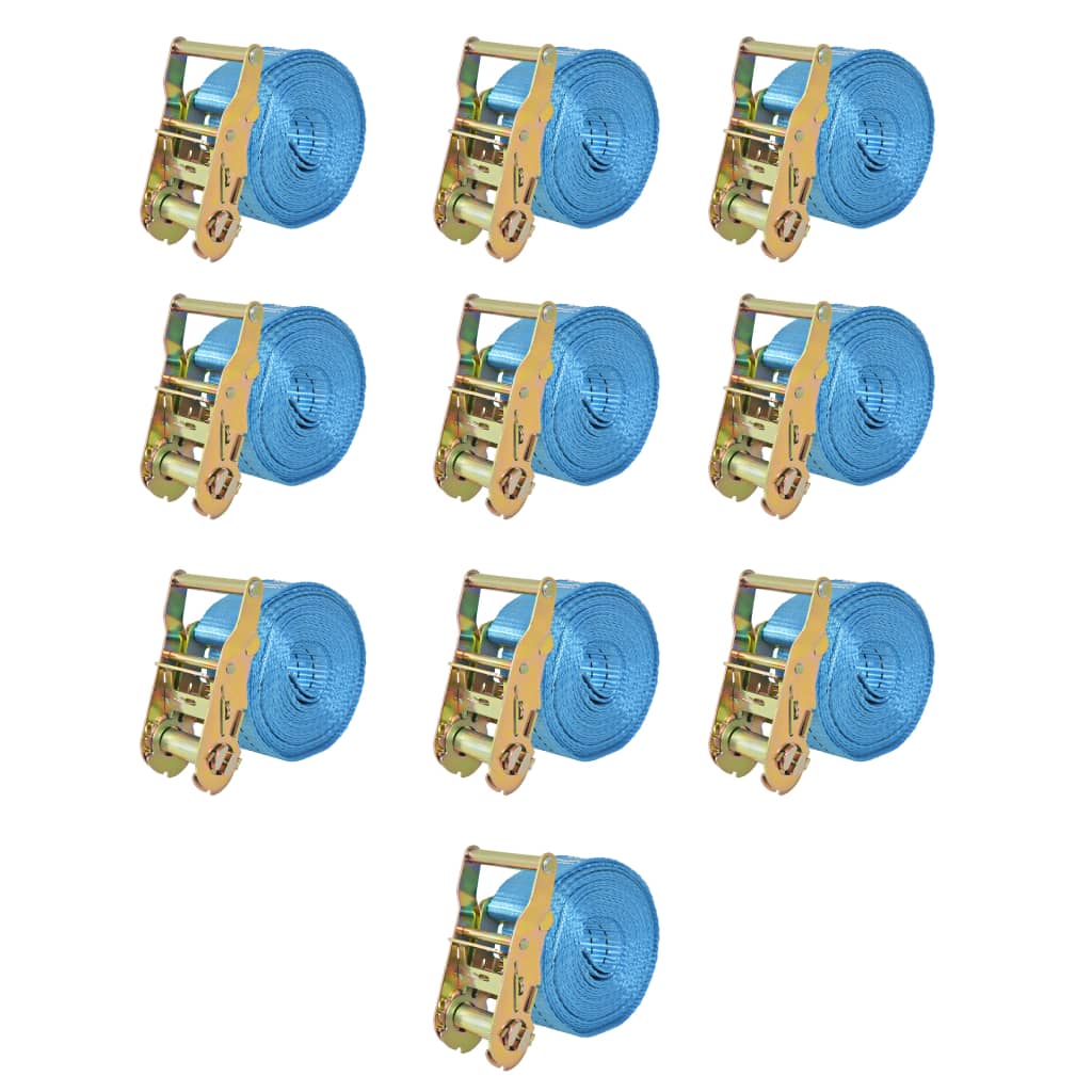 Vidaxl sangles de tension 2 tonnes 6mx38mm bleu 10 pcs