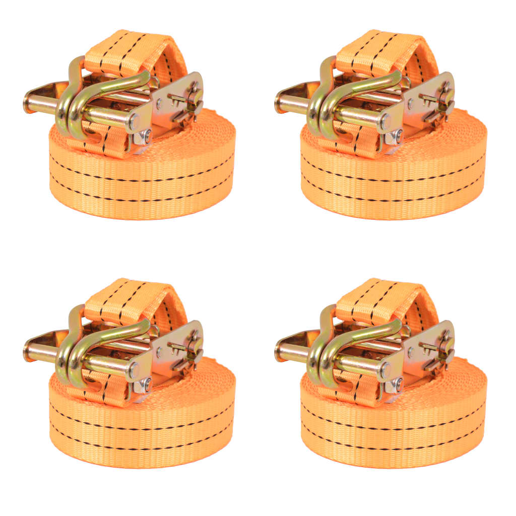 Vidaxl sangles de tension 1 tonne 6mx38mm orange 4 pcs