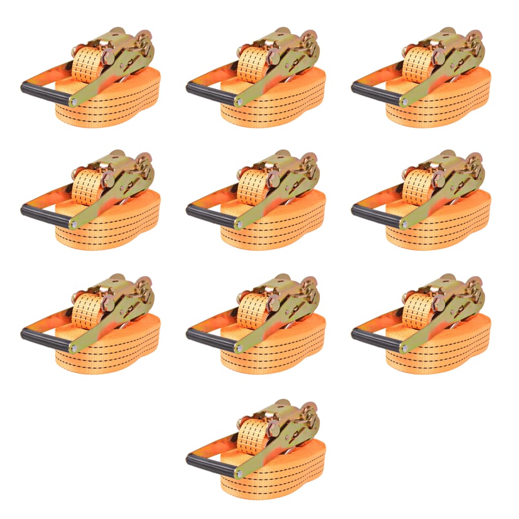 Vidaxl sangles de tension 2 tonnes 8mx50mm orange 10 pcs