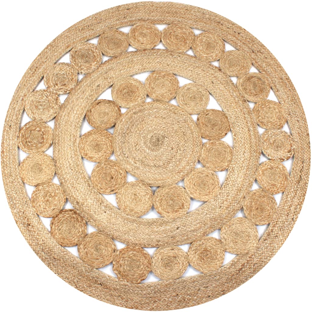 Tapis vidaxl avec conception d'environ 150 cm de jute tressée