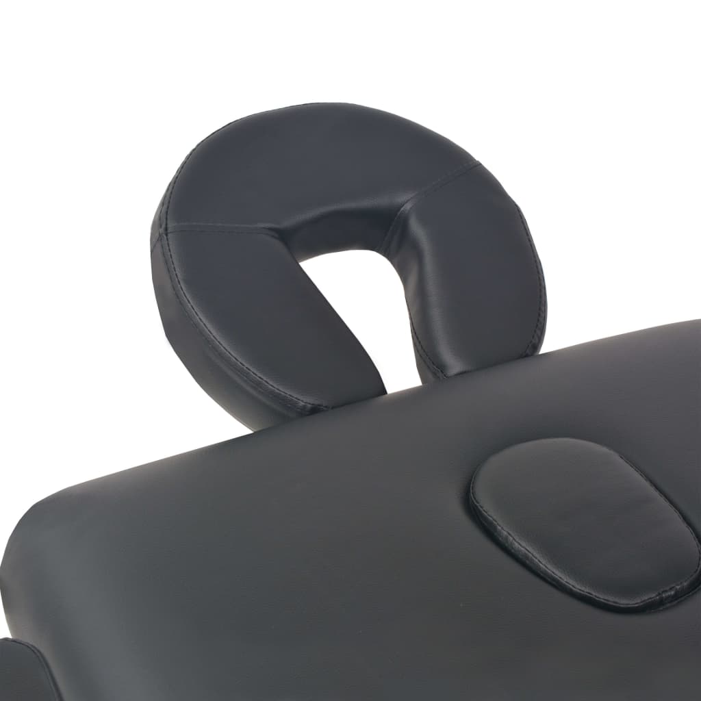 Table de massage vidaxl pliable 2 zones 10 cm d'épaisseur noire