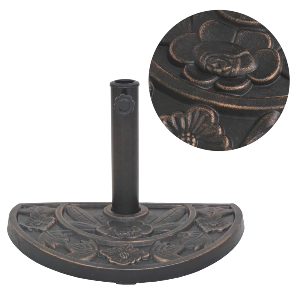 Vidaxl Parasol Foot Half-Round 9 kg Resin Bronze colored