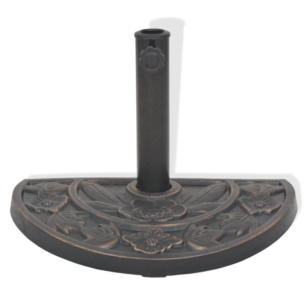 Vidaxl Parasol Foot Half-Round 9 kg Resin Bronze colored