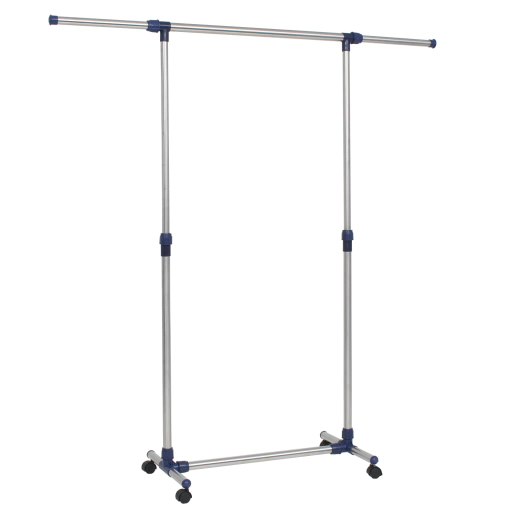 Vidaxx portant à vêtements réglable 165x44x150 cm acier inoxydable argent