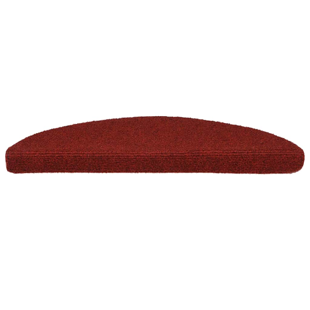 Vidaxl Stair Mats auto-adhésif 15 pièces 56x17x3 cm Bordeaux Red Semi-Round