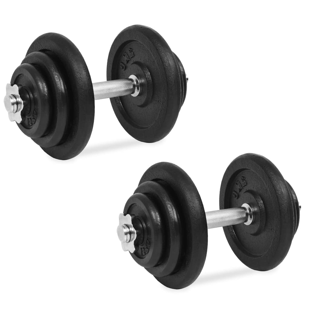 Vidaxl 18 pièces à haltères 40 kg de fonte