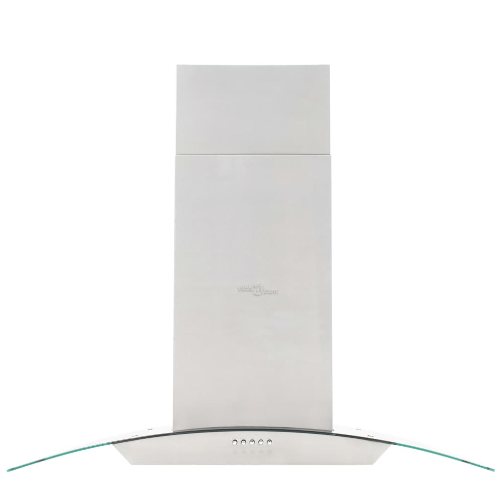 Extracteur de l'île Vidaxl 756 m³ U LED 90 cm en acier inoxydable
