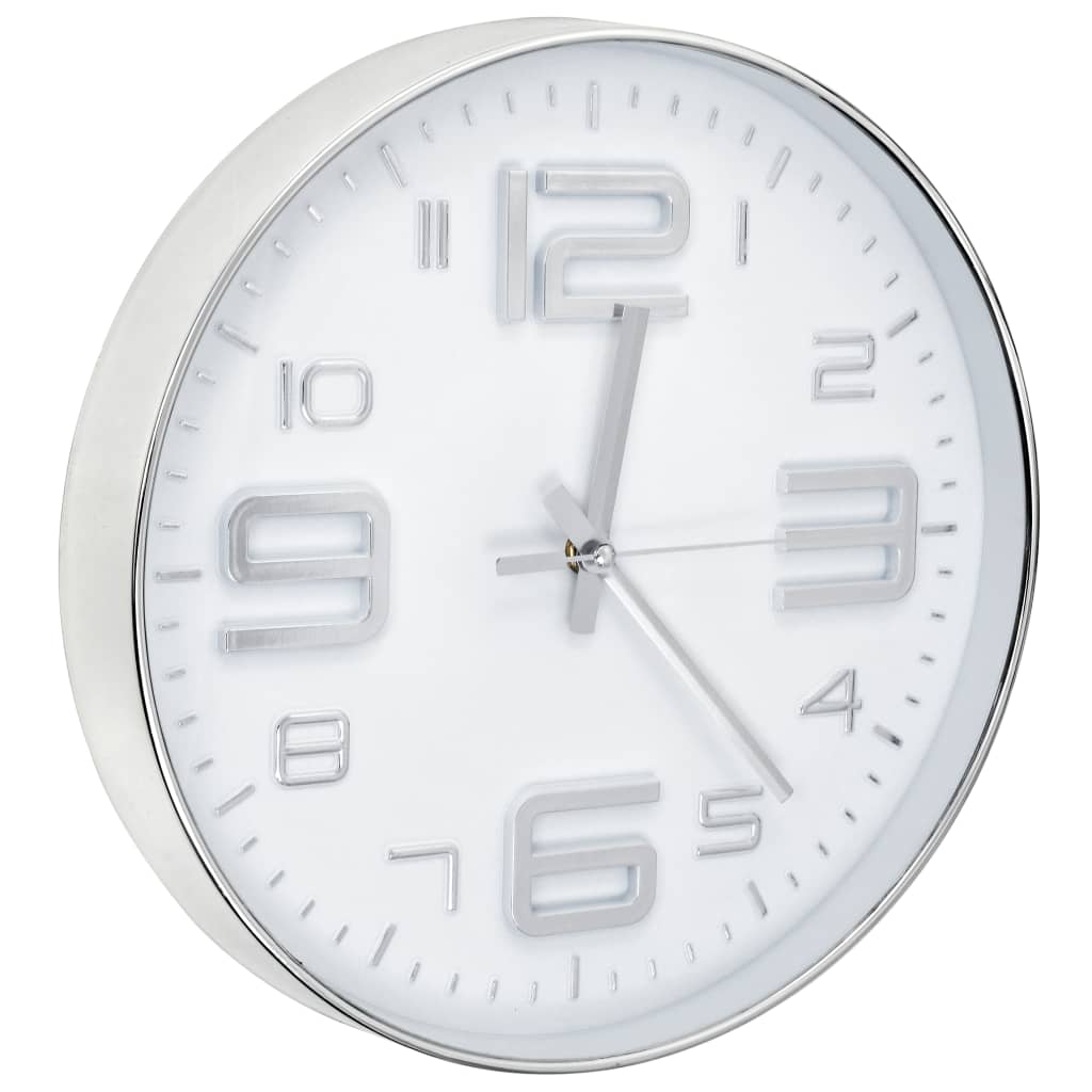 VidaXL horloge murale 30 cm argentée