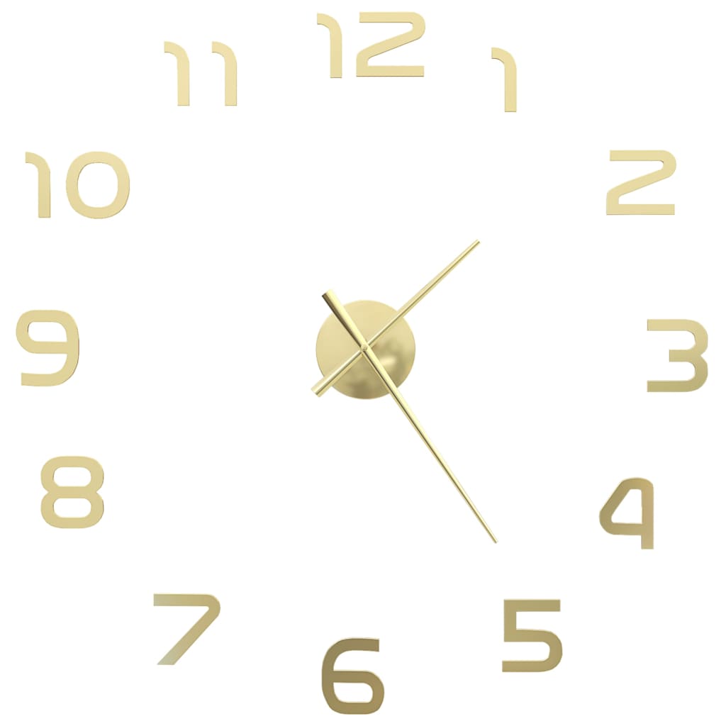 Vidaxl 3D Horloge murale 100 cm xxl coloré en or moderne
