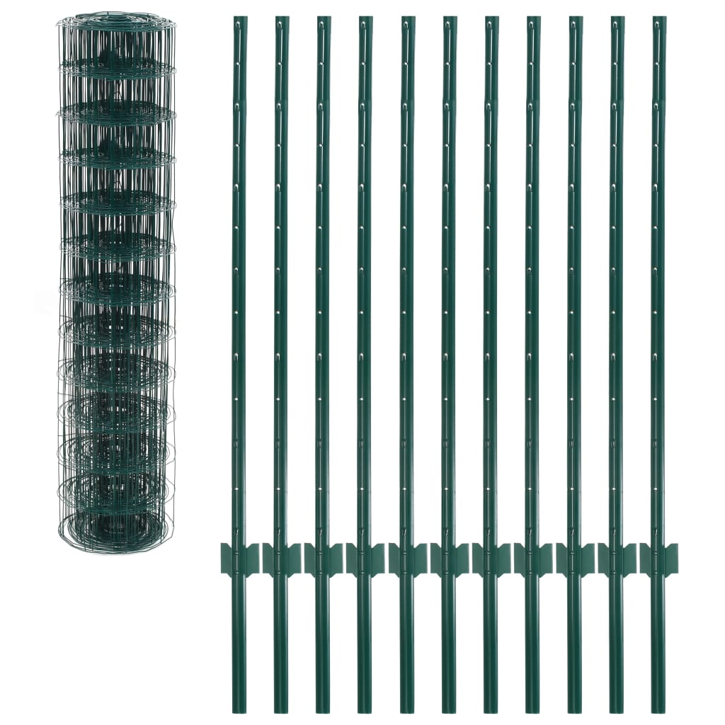 Vidaxl Euro Hek 20x1,2 m en acier vert