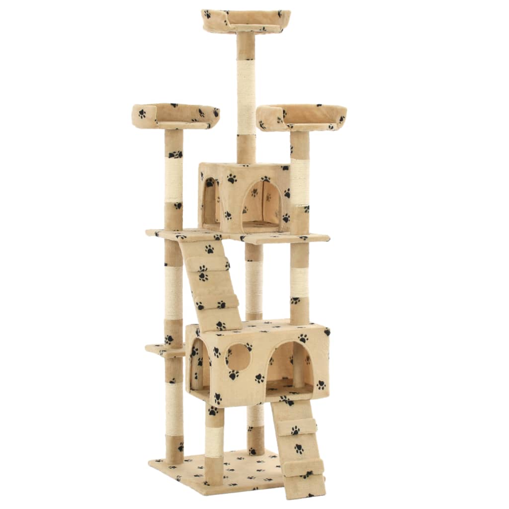 Vidaxl Cat Scratch Post avec sisal Scratch Posts 170 cm Pootprints Beige