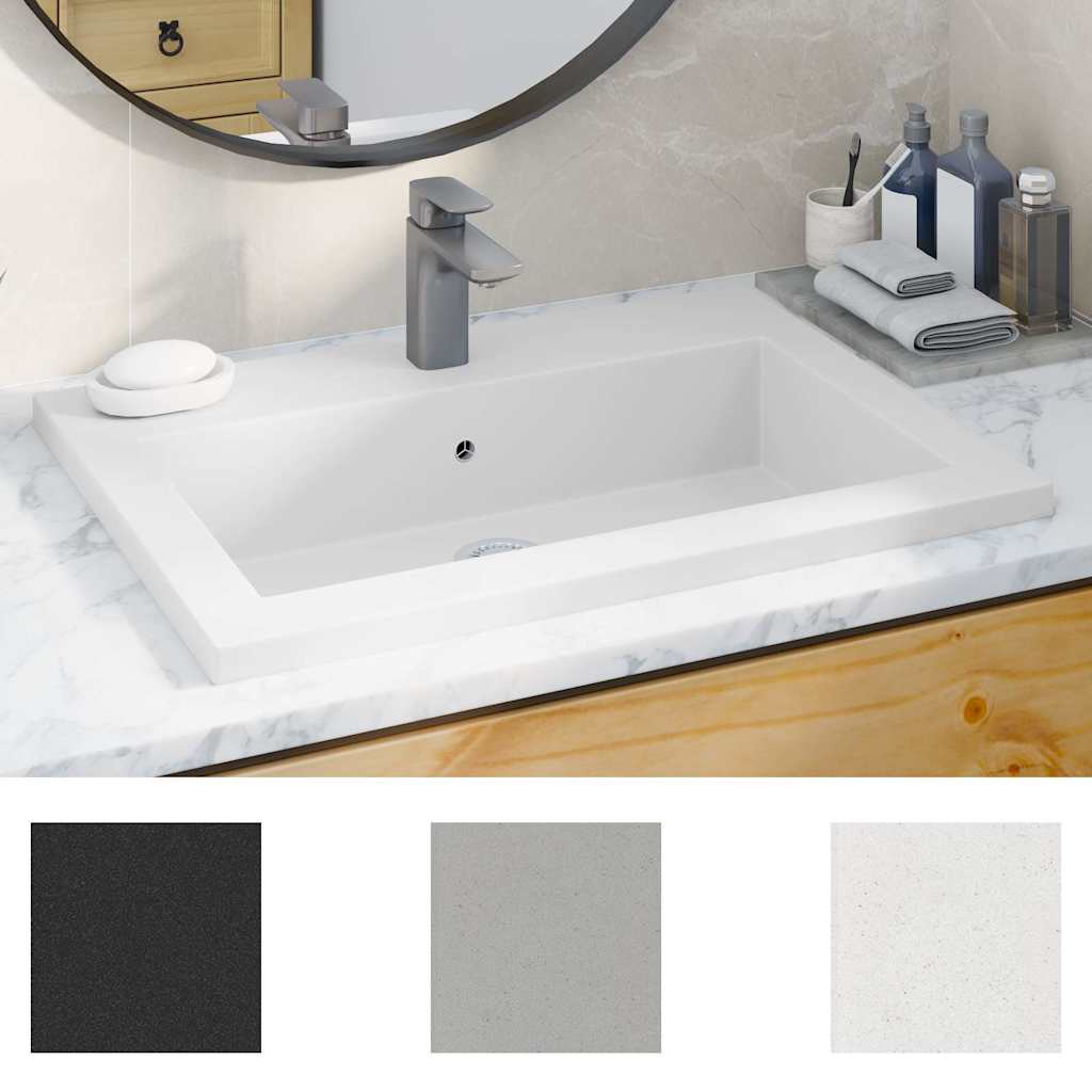 Vidaxl Washbasin 600x450x120 mm de granit blanc