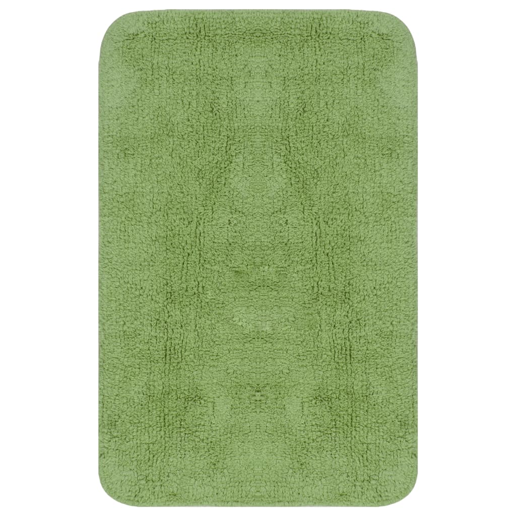 Vidaxl Bathmatting Set Fabric Green 3 pièces